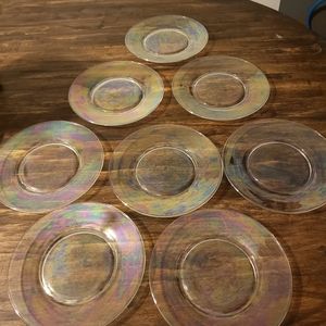 8 Luster /Carnival Glass Salad or Dessert Plates